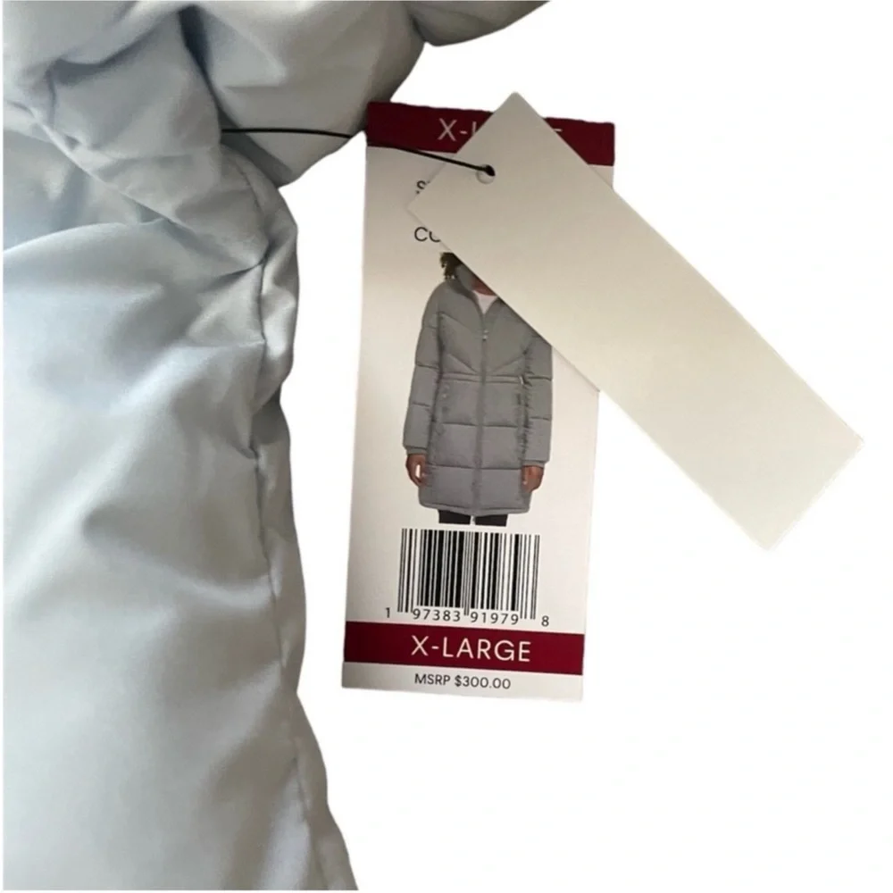 NWT Calvin Klein Long Light Blue Puffer Coat – XL - Picture 8 of 13